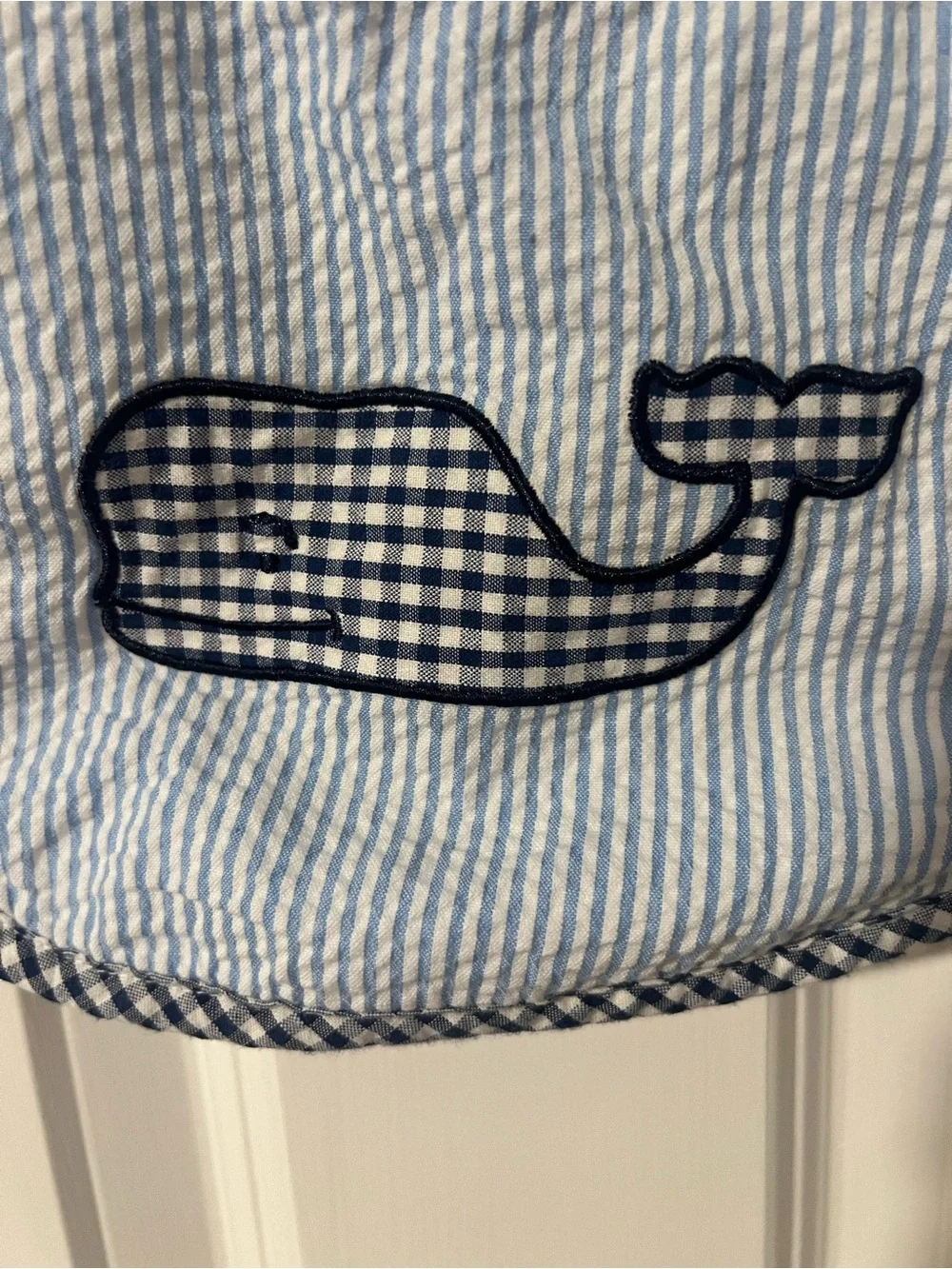 Vineyard Vines Blue & White Striped Whale Bib